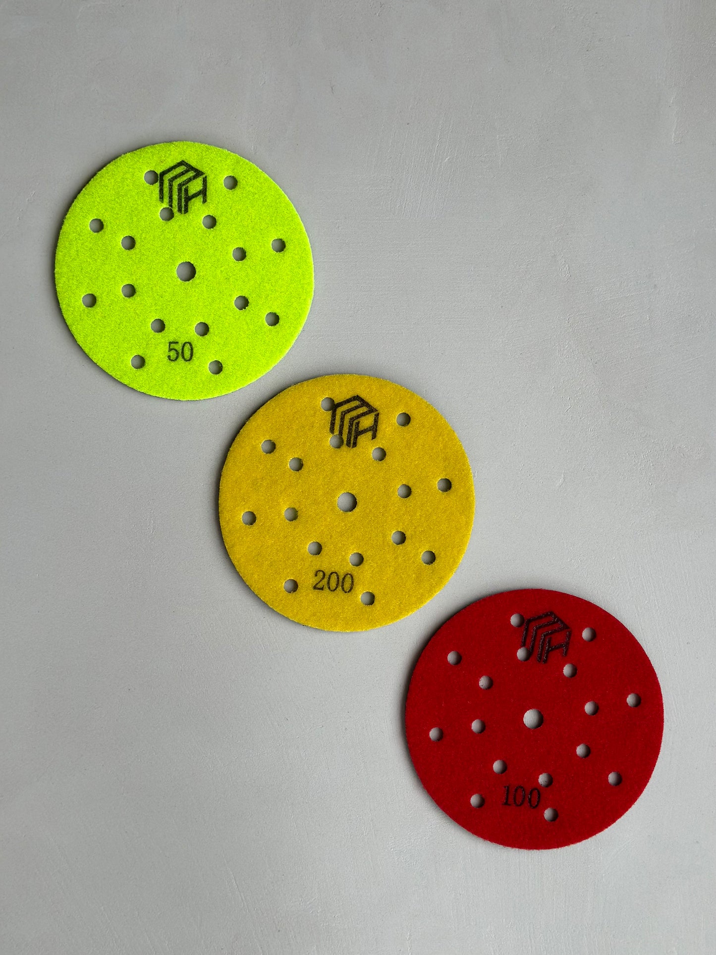 Microcement Honeycomb sanding pad 150 mm with extraction holes for orbital sander