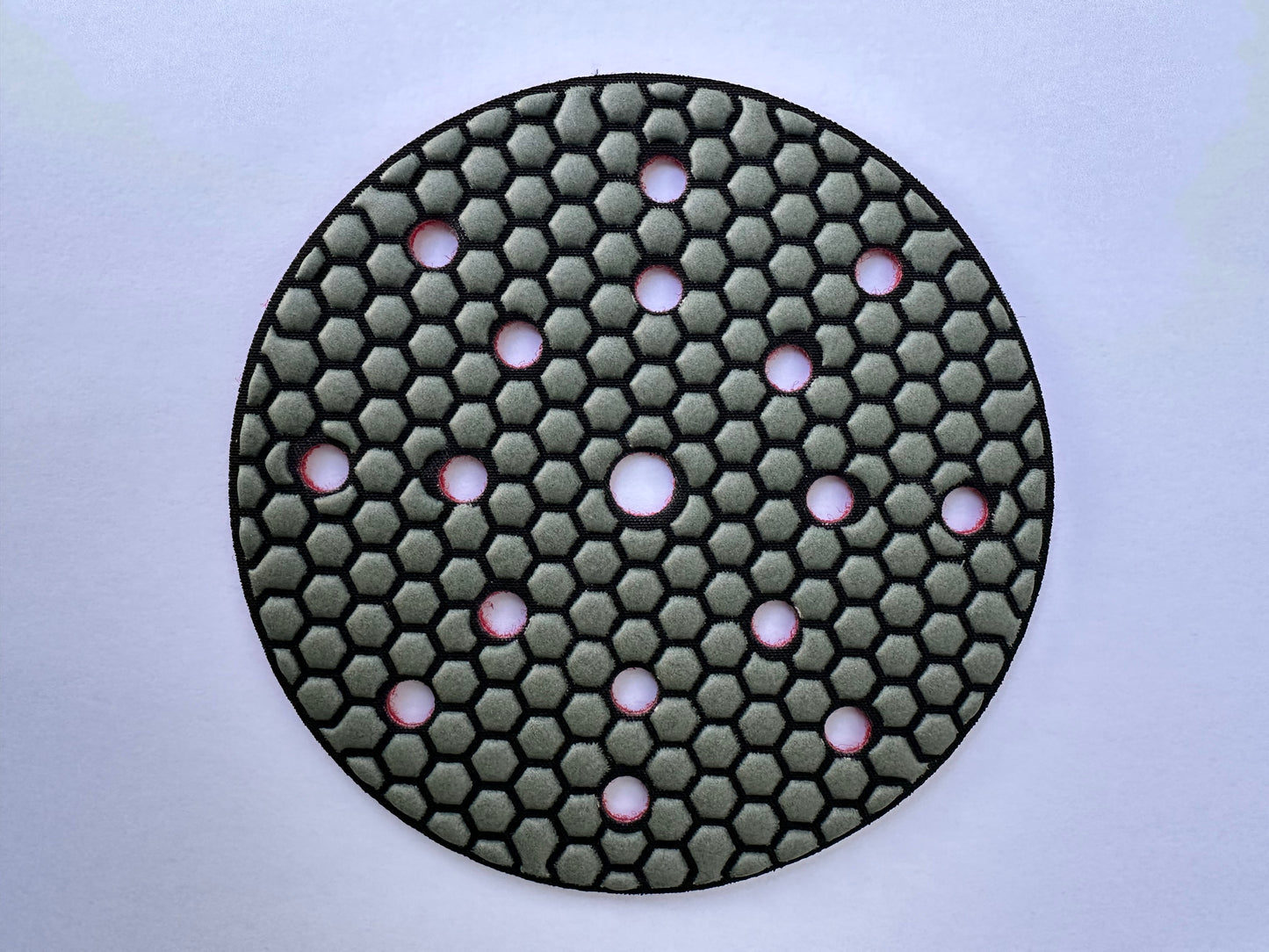 Microcement Honeycomb sanding pad 150 mm with extraction holes for orbital sander