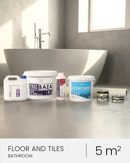 HYDROFEST -  INSTANT MICROCEMENT FOR BATHROOM FLOOR/ BENCHTOP KIT  5m2