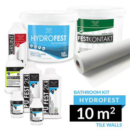 HYDROFEST - INSTANT MICROCEMENT FOR BATHROOM WALL KIT 5m2 / 10 m2
